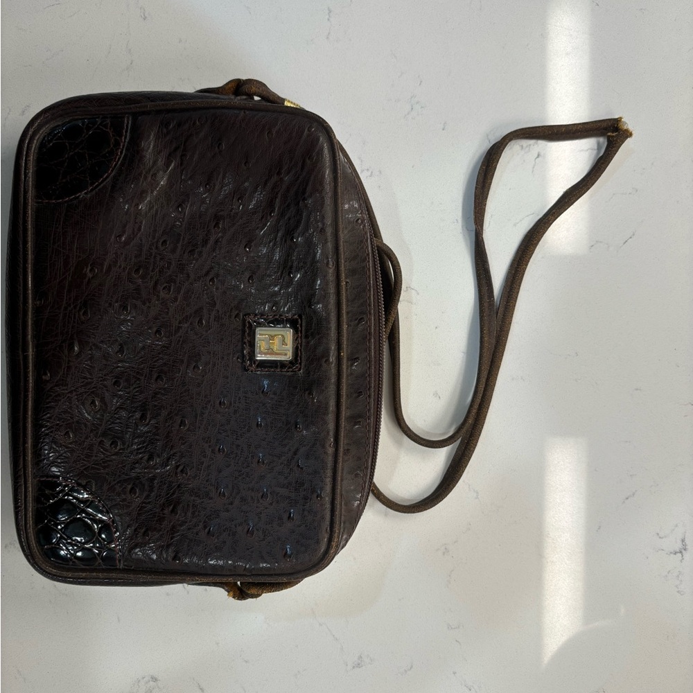 Fendi Brown Ostrich Purse Vintage Luxury Unique Designer - Picture 3 of 6
